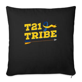 Trisomie 21 trisomie 21 - Housse de coussin décorative 45 x 45 cm - noir - Devant