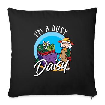 Hobby Gardener Garden Gardener Daisy - Sofa pillowcase 17,3'' x 17,3'' (45 x 45 cm) - black - Front