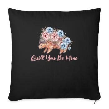 porc-épic - Housse de coussin décorative 45 x 45 cm - noir - Devant