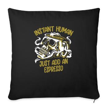 Espresso Kaffee - Sofakissenbezug 45 x 45 cm - Schwarz - Vorne