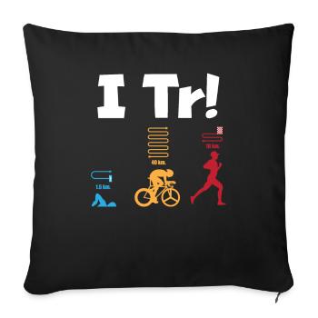 Triathlon - Housse de coussin décorative 45 x 45 cm - noir - Devant