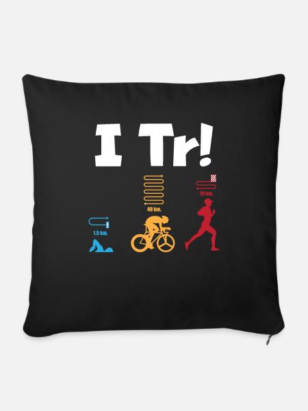 Triathlon - Sofakissenbezug 45 x 45 cm - Schwarz