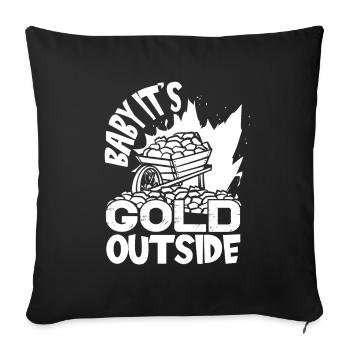 Mines d’or - Housse de coussin décorative 45 x 45 cm - noir - Devant