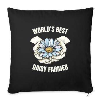 Hobby Gardener Garden Gardener Daisy - Sofa pillowcase 17,3'' x 17,3'' (45 x 45 cm) - black - Front