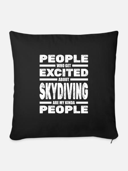 Fallschirmspringen Fallschirmspringer Sky Diving - Sofakissenbezug 45 x 45 cm - Schwarz