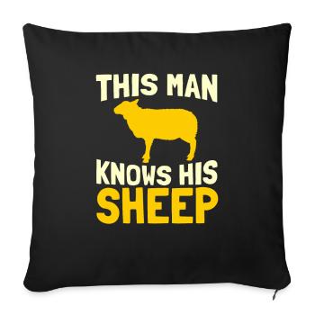 Shepherd Animal Farmer Sheep Farmer Farmer - Sofa pillowcase 17,3'' x 17,3'' (45 x 45 cm) - black - Front
