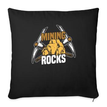 Mine d’or minière - Housse de coussin décorative 45 x 45 cm - noir - Devant