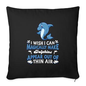 Dolphin Dolphins - Sofa pillowcase 17,3'' x 17,3'' (45 x 45 cm) - black - Front
