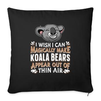 Koala Koala Bear - Sofa pillowcase 17,3'' x 17,3'' (45 x 45 cm) - black - Front