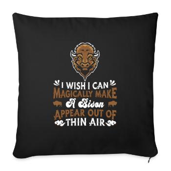Bison d’Amérique Buffalo - Housse de coussin décorative 45 x 45 cm - noir - Devant