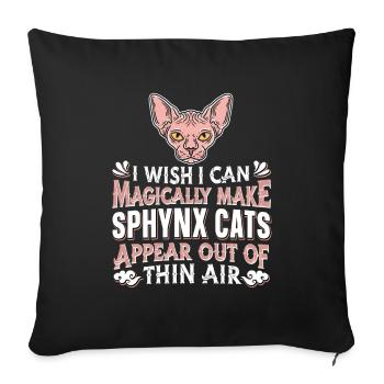 Sphynx Chat - Housse de coussin décorative 45 x 45 cm - noir - Devant