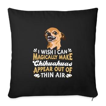 Chien Chihuahua - Housse de coussin décorative 45 x 45 cm - noir - Devant