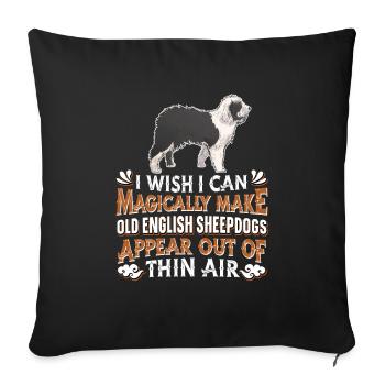 Chien de berger anglais - Housse de coussin décorative 45 x 45 cm - noir - Devant
