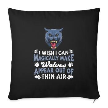 Wolf - Sofa pillowcase 17,3'' x 17,3'' (45 x 45 cm) - black - Front
