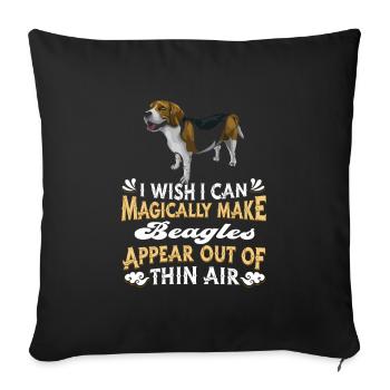 Beagle Dog - Sofa pillowcase 17,3'' x 17,3'' (45 x 45 cm) - black - Front