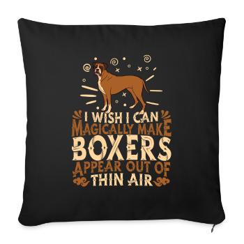 Boxer Chien - Housse de coussin décorative 45 x 45 cm - noir - Devant