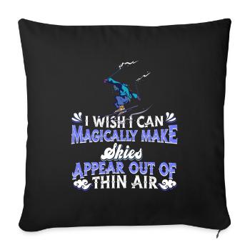 Ski Skiing Skis - Sofa pillowcase 17,3'' x 17,3'' (45 x 45 cm) - black - Front