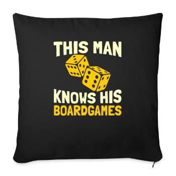 Board game - Sofa pillowcase 17,3'' x 17,3'' (45 x 45 cm) - black - Front