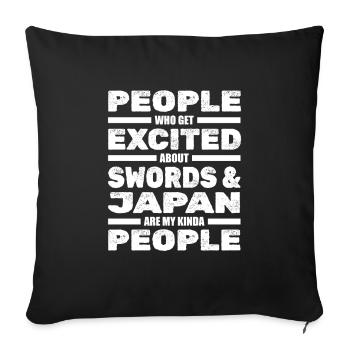 Samouraï - Housse de coussin décorative 45 x 45 cm - noir - Devant
