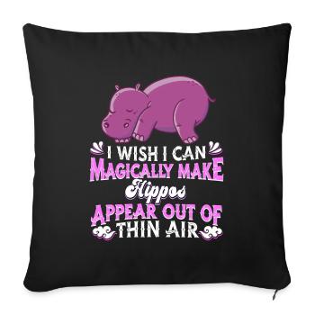 Nilpferd Hippo Flusspferd - Sofa pillowcase 17,3'' x 17,3'' (45 x 45 cm) - black - Front