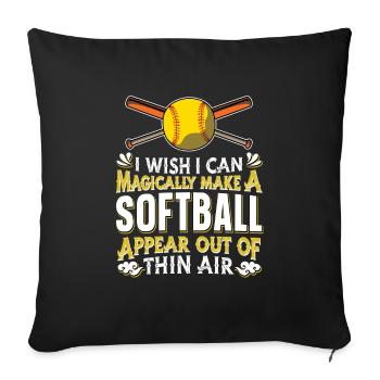 Softball - Housse de coussin décorative 45 x 45 cm - noir - Devant