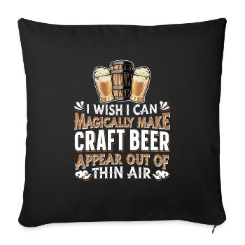 Craft Beer Hops Malt Brewer - Sofa pillowcase 17,3'' x 17,3'' (45 x 45 cm) - black - Front