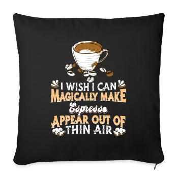 Espresso Kaffee - Sofakissenbezug 45 x 45 cm - Schwarz - Vorne