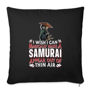 Samouraï - Housse de coussin décorative 45 x 45 cm - noir - Devant