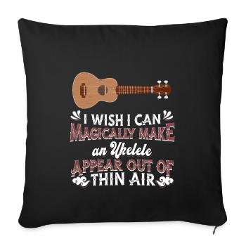 Ukulélé - Housse de coussin décorative 45 x 45 cm - noir - Devant
