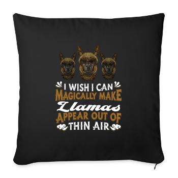 Lama Llama Alpaga - Housse de coussin décorative 45 x 45 cm - noir - Devant