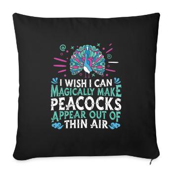 Peacock Bird - Sofa pillowcase 17,3'' x 17,3'' (45 x 45 cm) - black - Front