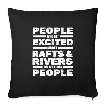 Rafting White Water Canoe Kayak - Sofa pillowcase 17,3'' x 17,3'' (45 x 45 cm) - black - Front