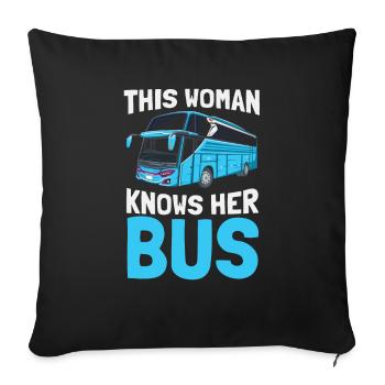 Bus driver School bus Public transport - Sofa pillowcase 17,3'' x 17,3'' (45 x 45 cm) - black - Front