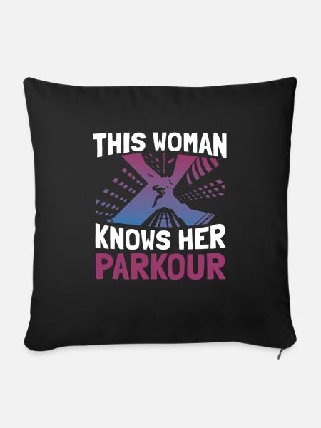 Parkour Runner - Sofakissenbezug 45 x 45 cm - Schwarz