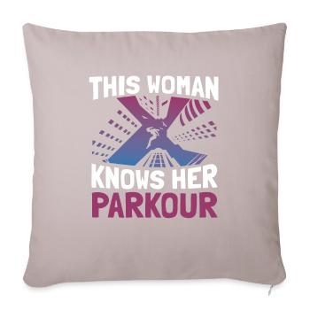 Coureur de Parkour - Housse de coussin décorative 45 x 45 cm - taupe clair - Devant