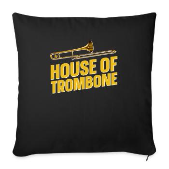 Trombone - Sofa pillowcase 17,3'' x 17,3'' (45 x 45 cm) - black - Front