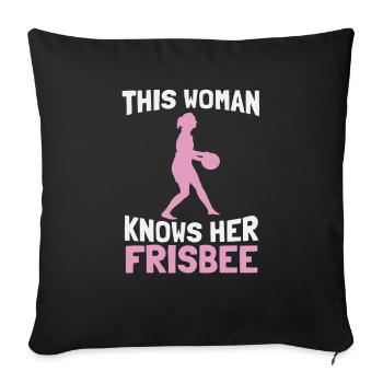 Frisbee - Sofa pillowcase 17,3'' x 17,3'' (45 x 45 cm) - black - Front