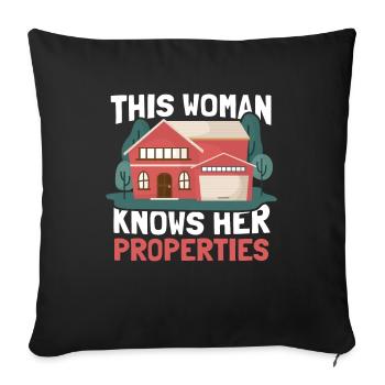 Real Estate Agent House Sale Real Estate Broker - Sofa pillowcase 17,3'' x 17,3'' (45 x 45 cm) - black - Front