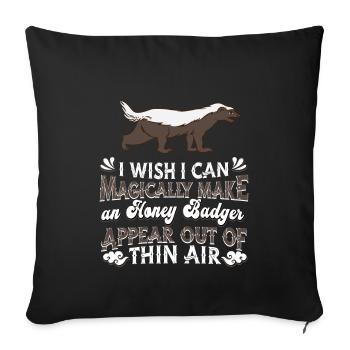Honey badger - Sofa pillowcase 17,3'' x 17,3'' (45 x 45 cm) - black - Front