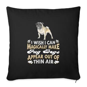 Chien carlin - Housse de coussin décorative 45 x 45 cm - noir - Devant