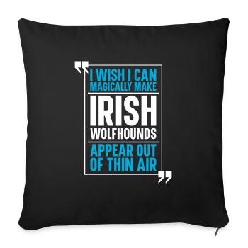 Chien loup irlandais - Housse de coussin décorative 45 x 45 cm - noir - Devant