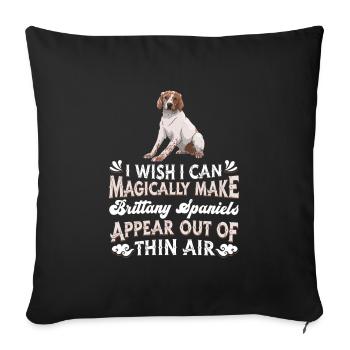 Chien épagneul breton - Housse de coussin décorative 45 x 45 cm - noir - Devant