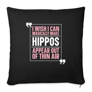 Nilpferd Hippo Flusspferd - Sofakissenbezug 45 x 45 cm - Schwarz - Vorne