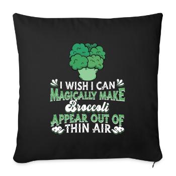 Broccoli Vegetables Vegan Vegetarian - Sofa pillowcase 17,3'' x 17,3'' (45 x 45 cm) - black - Front