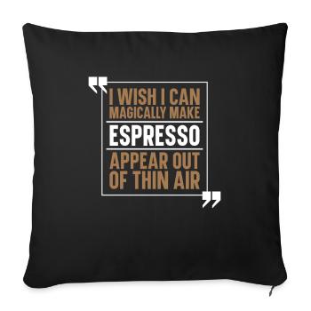 Espresso Kaffee - Sofakissenbezug 45 x 45 cm - Schwarz - Vorne