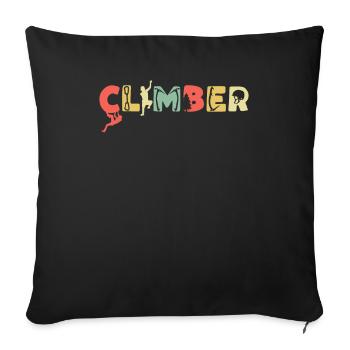 Climbing Mountaineering Climbers - Sofa pillowcase 17,3'' x 17,3'' (45 x 45 cm) - black - Front