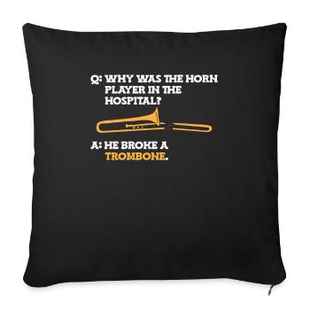 Trombone - Housse de coussin décorative 45 x 45 cm - noir - Devant