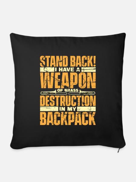 Posaune - Sofakissenbezug 45 x 45 cm - Schwarz