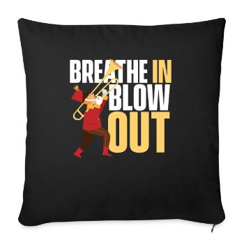 Trombone - Housse de coussin décorative 45 x 45 cm - noir - Devant