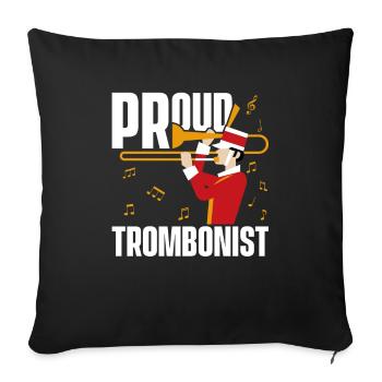 Trombone - Housse de coussin décorative 45 x 45 cm - noir - Devant